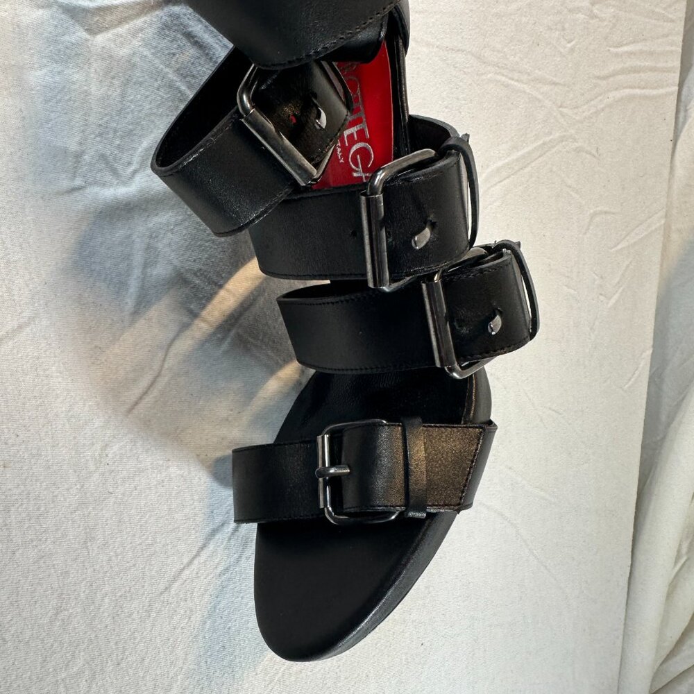 BOTTEGA high heel stilleto platform sandals with buckles, new, Made in Italy - Picture 5 of 7